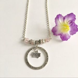 Worlds greatest mom pink crystal necklace